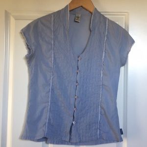 Prana blue button down top